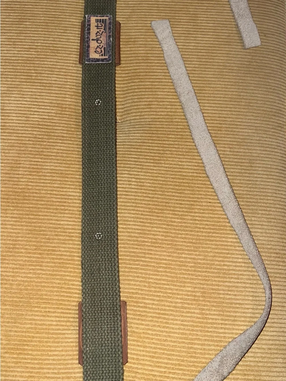 Leather accent belt